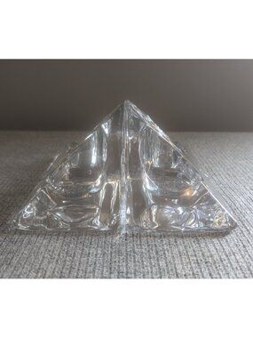 Set of 4 Nybro Sweden Pyramid Candle Holders by Tord Kjellstrom, 3 3/4" EUC